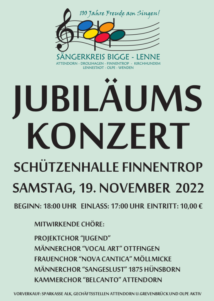 Plakat Jubiläumskonzert Finnentrop